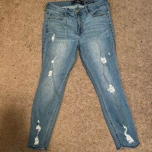 hollister high waisted crop jeans